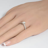 <span style="color:purple">SPECIAL!</span>.71ct G SI 14K White Gold Diamond Radiant Cut Engagement Ring Size 6.5