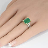 3.72ct G SI 14K Yellow Gold Emerald Gemstone & Diamond Ring Size 6.5