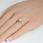 <span style="color:purple">SPECIAL!</span>.95ct G SI 14K White Gold Diamond Princess Cut Engagement Ring Size 6.5