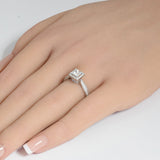 <span style="color:purple">SPECIAL!</span>.95ct G SI 14K White Gold Diamond Princess Cut Engagement Ring Size 6.5