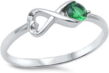 <span>CLOSEOUT! </span>Emerald Infinity .925 Sterling Silver Ring