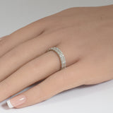 5.52ct G SI 14K White Gold Radiant Cut Diamond Eternity Band Ring Size 6
