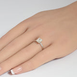 1.01ct 14K White Gold Radiant Cut Diamond Solitaire Ladies Ring Size 7