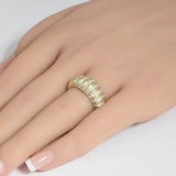 .36ct G SI 14K Yellow Gold Diamond Dome Band Ring Size 6.5