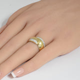.33ct G SI 14K Yellow Gold Diamond Dome Ring Size 6.5