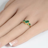 1.18ct G SI 14KT Yellow Gold Oval Shape Emerald Gemstone Ring Size 6.5