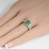 <span style="color:purple">SPECIAL!</span>2.63ct G SI 14K Yellow Gold Diamond & Emerald Gemstone Ring Size 6.5
