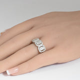 1.90ct G SI 14K White Gold Diamond & Emerald Cut Engagement Ring Size 6.5