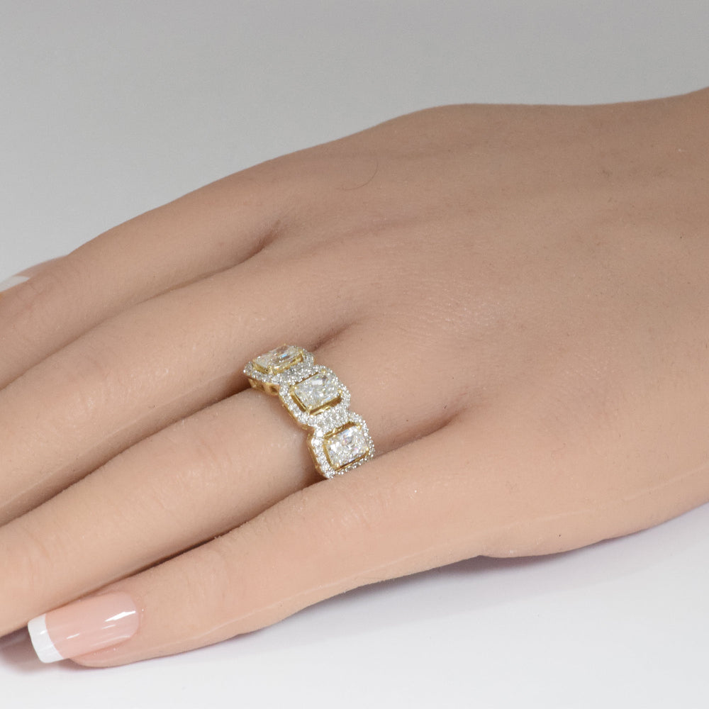 2.04ct G SI 14K Yellow Gold Diamond Radiant Cut Engagement Ring Size 6.5