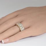 2.04ct G SI 14K Yellow Gold Diamond Radiant Cut Engagement Ring Size 6.5
