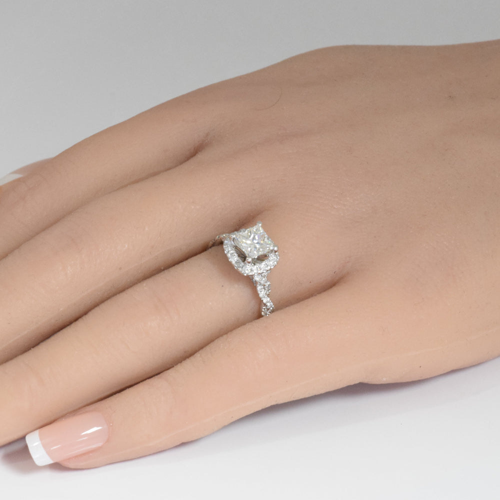 1.54ct G SI 14K White Gold Princess cut Diamond Engagement Ring Size 6.5