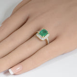 <span style="color:purple">SPECIAL!</span> 2.68ct G SI 14K Yellow Gold Diamond & Emerald Gemstone Ring Size 6.5