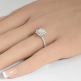 1.11ct G SI 14K White Gold Radiant Cut Diamond Engagement Ring Size 6.5