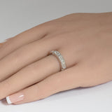 1.53ct G SI 14K White Gold Emerald Cut Diamond East West Half Eternity Ring Band Size 6.5