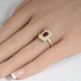 <span style="color:purple">SPECIAL!</span> 1.32ct G SI 14K Yellow Gold Diamond & Ruby Gemstone Ring Size 6.5