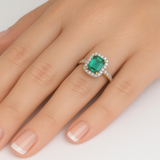 1.91ct G SI 14K Yellow Gold Diamond & Emerald Gemstone Ring Size 6.5