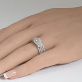 1.54ct G SI 14K White Gold Diamond Three Emerald Cut Stone Engagement Ring Size 6.5
