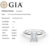 <span style="color:purple">SPECIAL!</span> 1.01ct I-SI1 GIA CERTIFIED 14K White Gold Radiant Cut Diamond Solitaire Ring Band Size 7