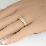 .18ct G SI 14kt Yellow Gold Round Diamond Band Ring Size 6.5