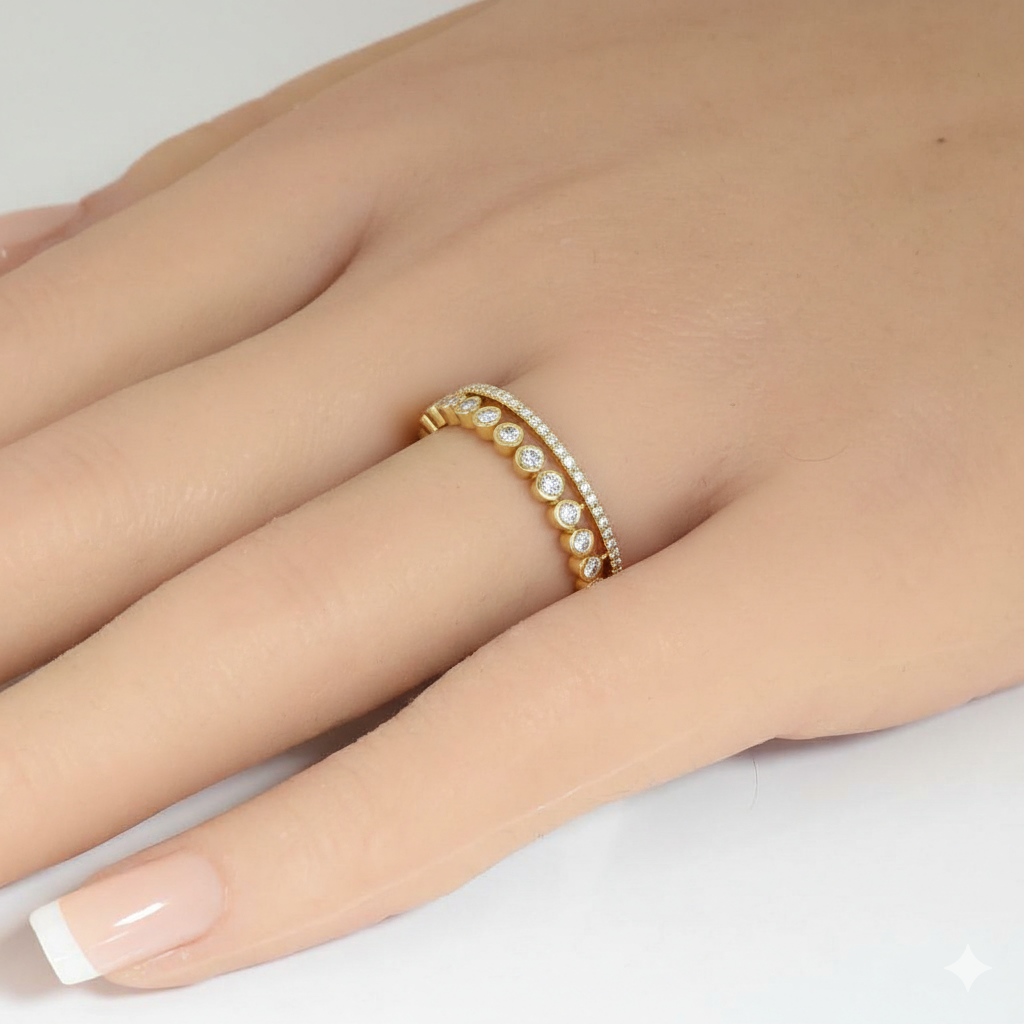 .22ct G SI 14kt Yellow Gold Diamond Band Ring Size 6.5