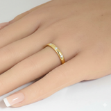 .13ct G SI 14kt Yellow Gold Diamond Bezel Set Band Ring Size 6.5