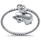 <span>CLOSEOUT! </span> Sterling Silver Cute! Dangling Bali Elephant Ring
