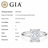 <span style="color:purple">¡ESPECIAL!</span>1.00ct G SI Anillo Solitario de Compromiso de Oro Blanco 14K con Diamante Talla Cojín Talla 6.5