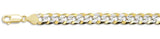 <span>CLOSEOUT 20% OFF! </span> 300-14MM Yellow Gold Plated Flat Pave Curb Chain Sterling Silver Made in Italy Available in 8"- 30" inches NEW