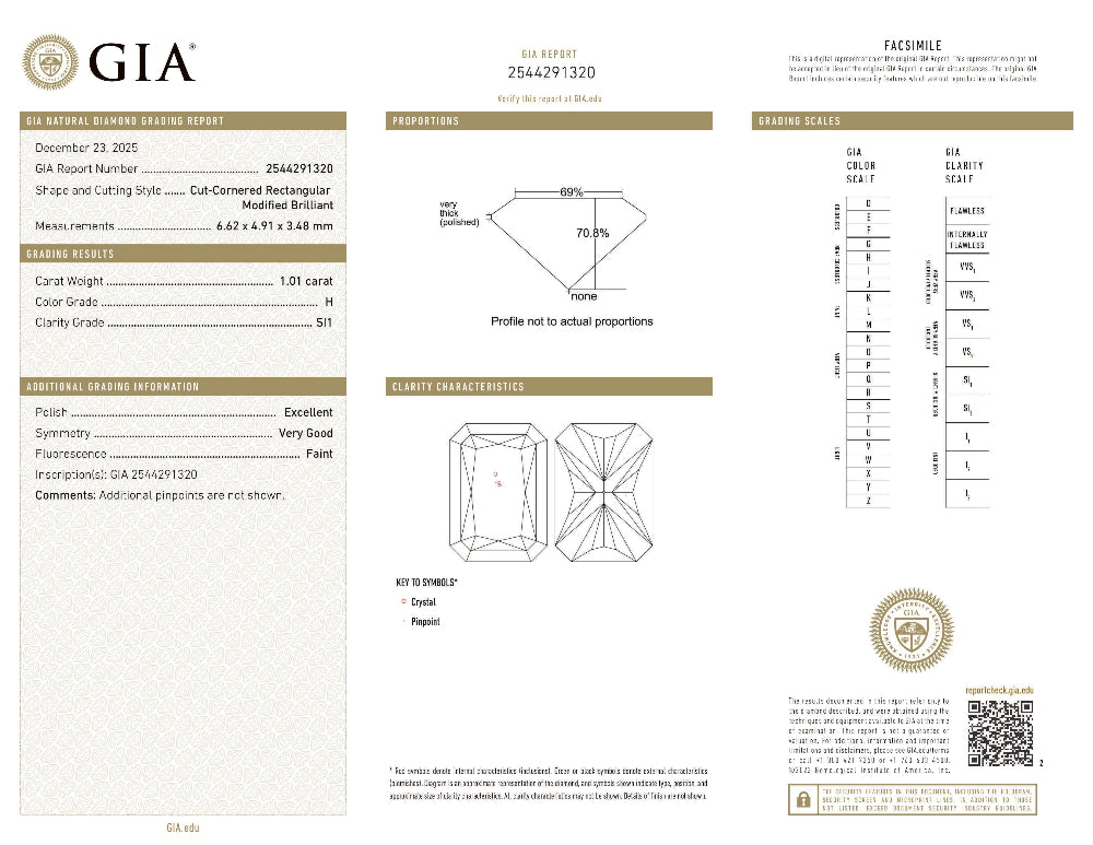 <span style="color:purple">¡ESPECIAL!</span> Anillo solitario de oro blanco de 14K con diamante talla radiante de 1,01 ct I-SI1 CERTIFICADO por GIA, tamaño de banda 7