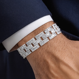 <span>DIAMOND CLOSEOUT! </span> 11.50ct G SI 14KT White Gold Diamond Round & Baguette Bracelet 8.5"