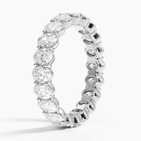 <span style="color:purple">¡ESPECIAL!</span> 2.96ct G SI Anillo de banda de eternidad de diamantes ovalados de oro blanco de 14K Talla 6.5