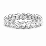 <span style="color:purple">SPECIAL!</span> 3.73ct G SI 14K White Gold Oval Diamond Eternity Band Ring Size 6.5