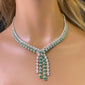 <span style="color:purple">SPECIAL!</span> 10.38ct G SI 14K White Gold Diamond & Natural Emerald Gemstones Pendant Necklace 16" Long