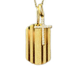 <span style="color:purple">¡ESPECIAL!</span> Colgante Collar con Charm Medallón de Identificación de Perro con Diamantes de .07ct G SI en Oro Amarillo de 14K, 45,72 cm de largo