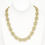 15mm 29.63ct G SI 14K Yellow Gold Iced Out Diamond Round & Baguette Necklace 22"