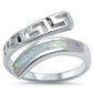 <span>CLOSEOUT!</span> White Opal Greek Key Design .925 Sterling Silver Ring