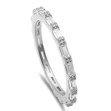  Silver Baguette Cubic Zirconia Eternity Style Band .925 Sterling Silver Ring