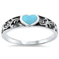 <span>CLOSEOUT!</span> Turquoise Heart .925 Sterling Silver Ring