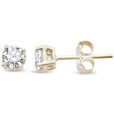 1.02ct G SI 14K Yellow Gold Diamond Solitaire Stud Earrings