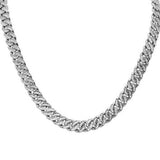 7mm 3.85ct G SI 14k White Gold Diamond Round Cuban Necklace 20"