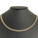 5mm 1.26ct G SI 14k Yellow Gold Round Diamond Cuban Necklace 16"