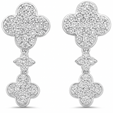 .51ct G SI 14K White Gold Diamond Clover Drop Earrings