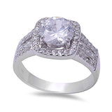 Round Cz .925 Sterling Silver Halo Ring