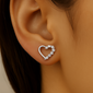 .22ct G SI 14K White Gold Heart Shaped Diamond Earrings