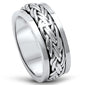 <span>CLOSEOUT! </span> Men's Sterling Silver Fashion Celtic Spinner Band