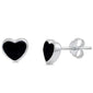 <span>CLOSEOUT!</span> Black Onyx Heart Shape .925 Sterling Silver Earring