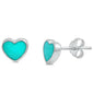 <span>CLOSEOUT!</span>  Turquiose Heart shape .925 Sterling Silver Earring