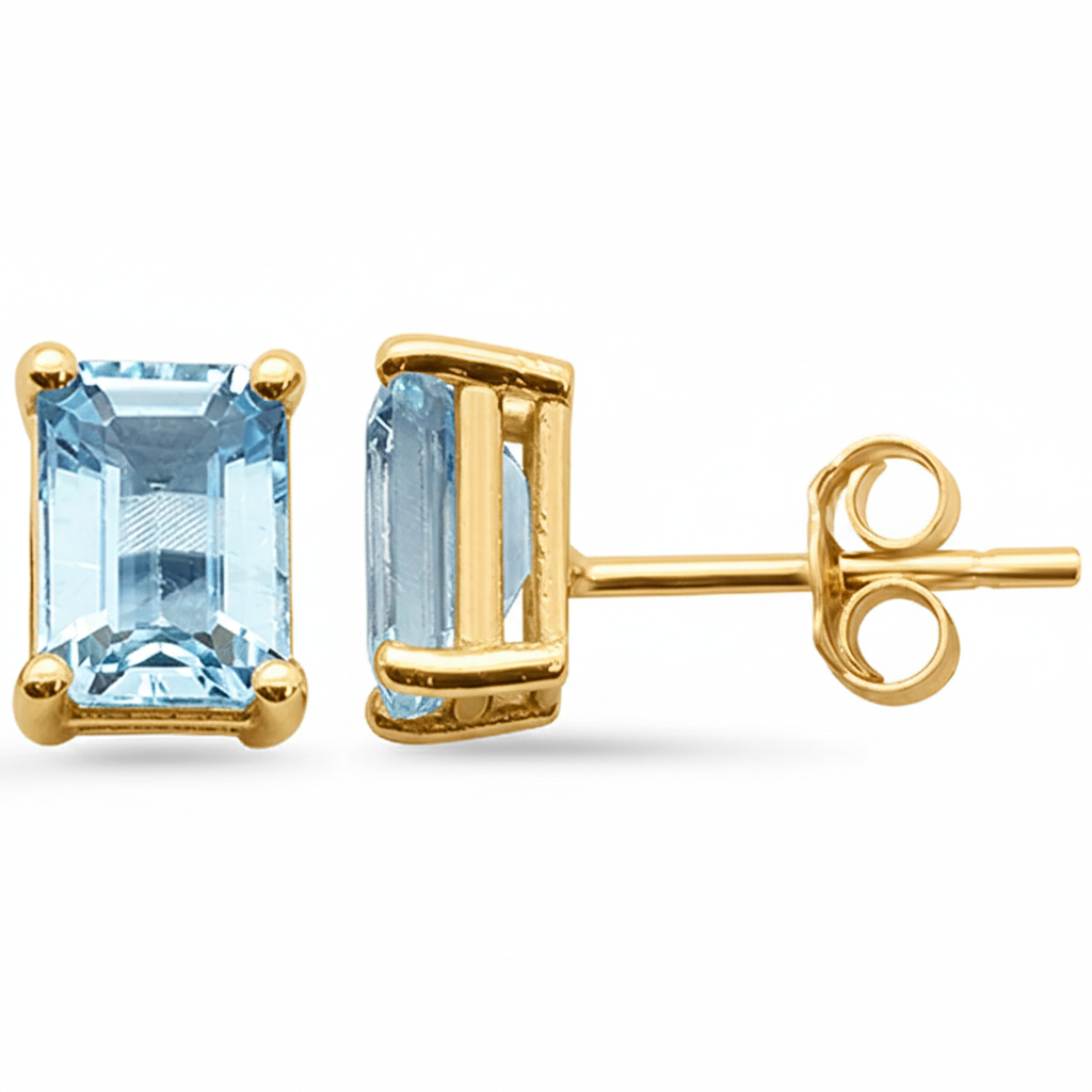 <span style="color:purple">¡ESPECIAL!</span> Pendientes de Aguamarina de 1.86ct G SI en Oro Amarillo de 14K