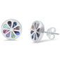 <span>CLOSEOUT!</span> Abalone Floral Design .925 Sterling Silver Earring