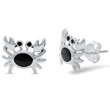  Black Onyx Crab Earrings Sterling Silver